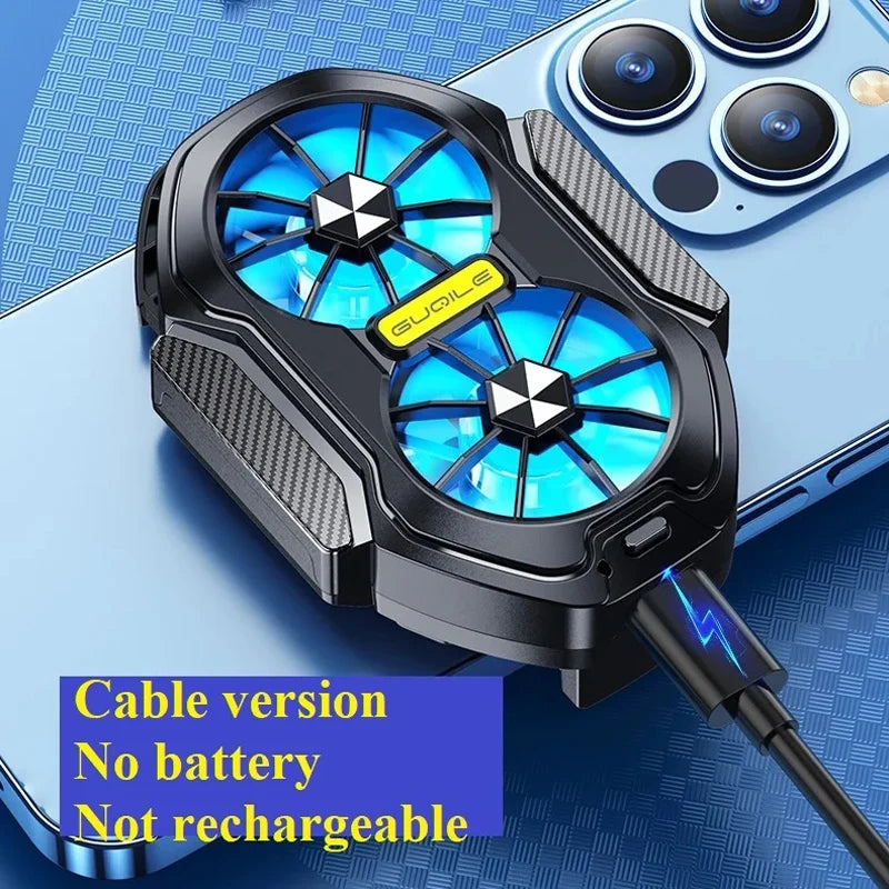 Dual Fan Rechargeable Mobile Phone Cooler Universal Cool Heat Sink Stronger Cooling Portable Phone Cooling Mute Fan Air Cooling