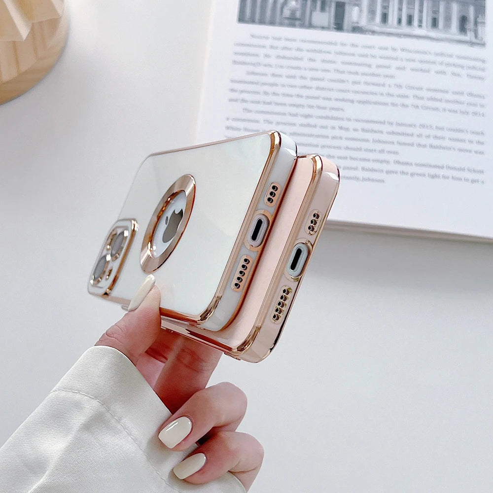 Luxury Fashion Plating Shockproof Phone Cases For iPhone 11 13 12 14 15 Pro Max Plus Silicone Protective Soft Cover Accessories