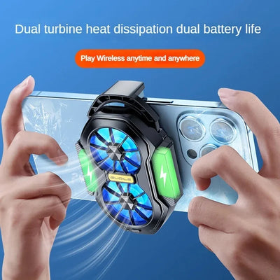 Dual Fan Rechargeable Mobile Phone Cooler Universal Cool Heat Sink Stronger Cooling Portable Phone Cooling Mute Fan Air Cooling