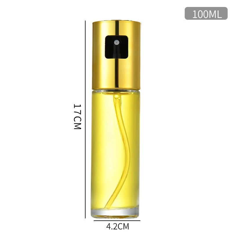 100ML Graduated Oil Spray Bottle ABS Press Type Kitchen Household Air Fryer Olive Spray Divine Appliance Barbecue Glass Bottle