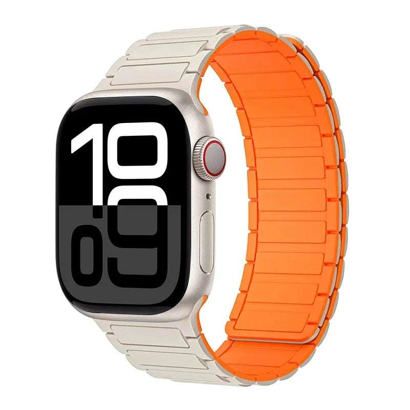 Magnetic Strap for Apple Watch Band 45mm 44 mm 40mm 46mm 41mm 42mm 38 Silicone Bracelet iWatch Series 8 7 6 Se 9 10 Ultra2 49mm