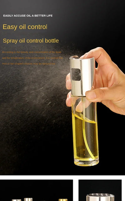 100ML Graduated Oil Spray Bottle ABS Press Type Kitchen Household Air Fryer Olive Spray Divine Appliance Barbecue Glass Bottle