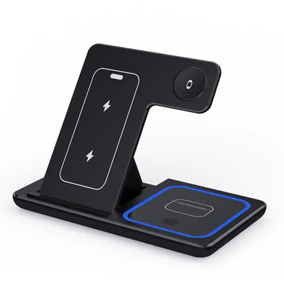 30W LED Fast Wireless Charger Stand 3 in 1 Foldable Charging Station For iPhone 15 14 13 12 Apple Watch 9 8 7 6 5 Airpods Pro