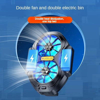 Dual Fan Rechargeable Mobile Phone Cooler Universal Cool Heat Sink Stronger Cooling Portable Phone Cooling Mute Fan Air Cooling