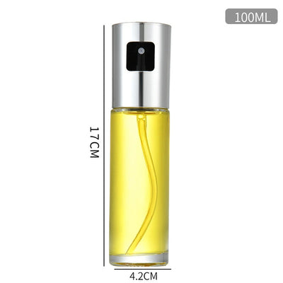 100ML Graduated Oil Spray Bottle ABS Press Type Kitchen Household Air Fryer Olive Spray Divine Appliance Barbecue Glass Bottle