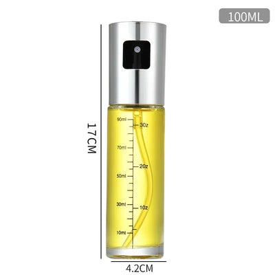 100ML Graduated Oil Spray Bottle ABS Press Type Kitchen Household Air Fryer Olive Spray Divine Appliance Barbecue Glass Bottle