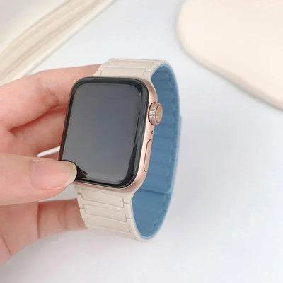 Magnetic Strap for Apple Watch Band 45mm 44 mm 40mm 46mm 41mm 42mm 38 Silicone Bracelet iWatch Series 8 7 6 Se 9 10 Ultra2 49mm