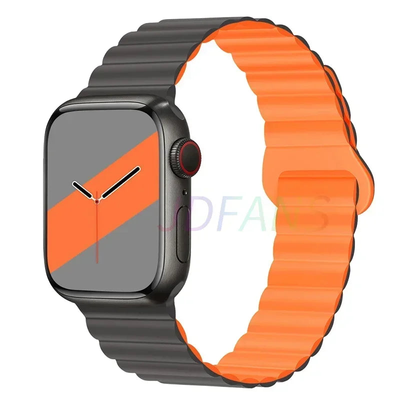 Magnetic Strap For Apple Watch Bands 45mm 38mm 49mm 40mm 42mm 41mm Silicone Sport Bracelet iWatch Series ultra 9 6 5 7 8 se 44mm