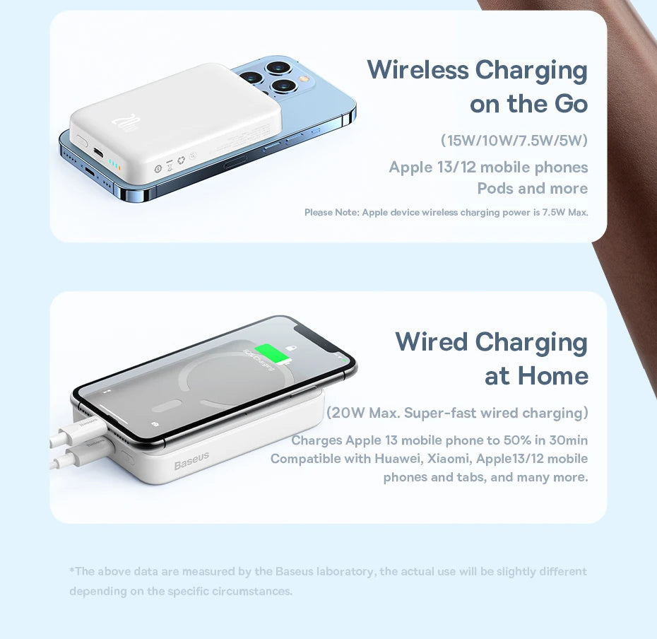 Baseus Magnetic Power Bank 20W 10000mAh Wireless Battery Magsafe Powerbank Portable Charger For iphone 14 13 12