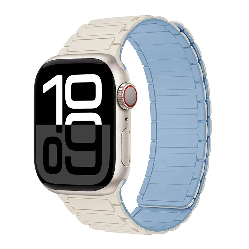 Magnetic Strap for Apple Watch Band 45mm 44 mm 40mm 46mm 41mm 42mm 38 Silicone Bracelet iWatch Series 8 7 6 Se 9 10 Ultra2 49mm